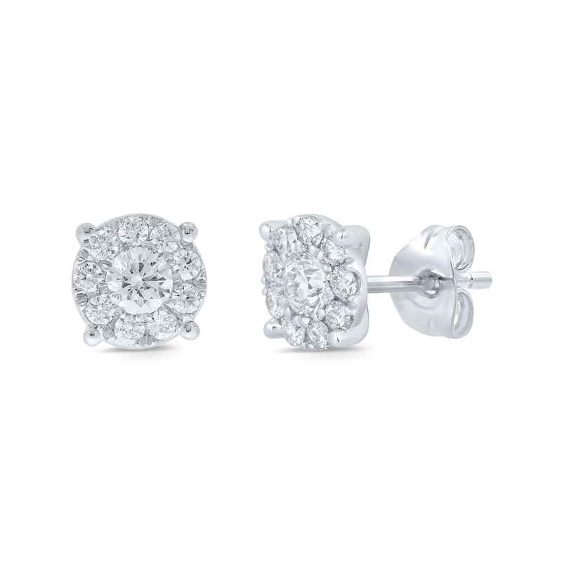 CT. T.W. Diamond Frame Stud Earrings in 10K White Gold