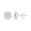 Thumbnail Image 3 of 0.95 CT. T.W. Diamond Frame Stud Earrings in 10K White Gold