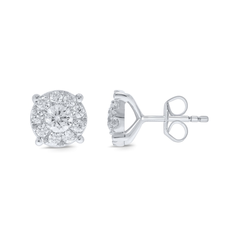 CT. T.W. Diamond Frame Stud Earrings in 10K White Gold