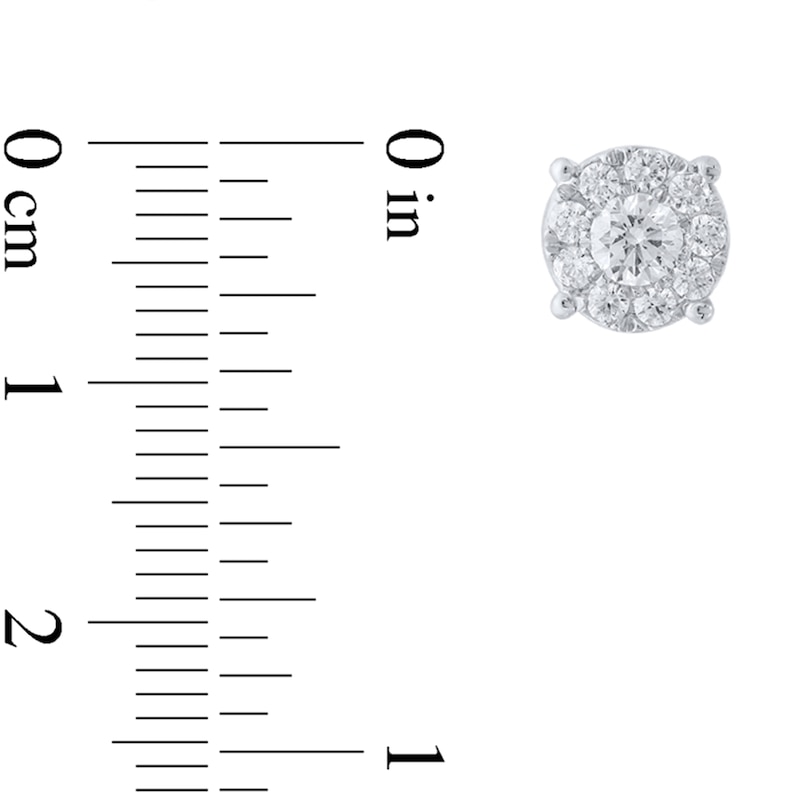 CT. T.W. Diamond Frame Stud Earrings in 10K White Gold