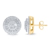 Thumbnail Image 3 of 1.45 CT. T.W. Multi-Diamond Double Frame Stud Earrings in 10K Gold