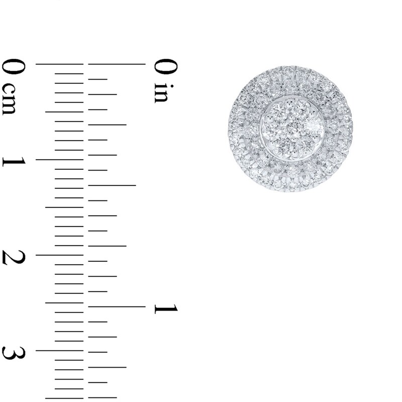 1.45 CT. T.W. Multi-Diamond Double Frame Stud Earrings in 10K Gold