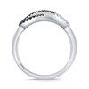 Thumbnail Image 2 of 0.18 CT. T.W. Black, White and Champagne Diamond Infinity Ring in Sterling Silver