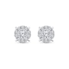 Thumbnail Image 1 of 0.23 CT. T.W. Diamond Frame Stud Earrings in 10K White Gold