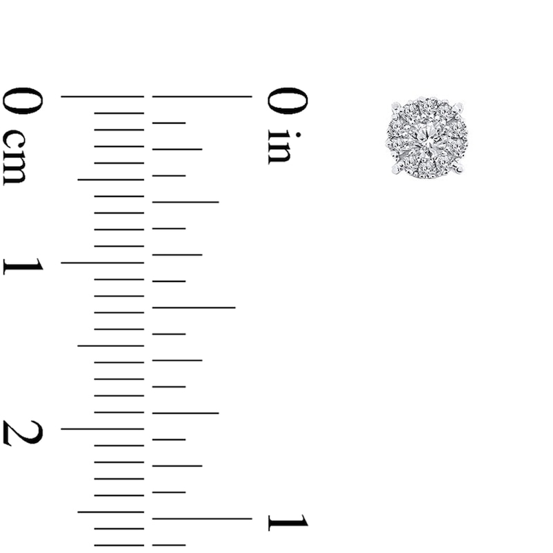 Main Image 4 of 0.23 CT. T.W. Diamond Frame Stud Earrings in 10K White Gold