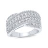 Thumbnail Image 1 of 0.95 CT. T.W. Diamond Multi-Row Crossover Band in 10K White Gold