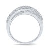 Thumbnail Image 3 of 0.95 CT. T.W. Diamond Multi-Row Crossover Band in 10K White Gold