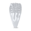 Thumbnail Image 4 of 0.95 CT. T.W. Diamond Multi-Row Crossover Band in 10K White Gold