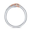 Thumbnail Image 2 of 0.115 CT. T.W. Diamond Intertwined Double Heart Ring in Sterling Silver and 10K Rose Gold