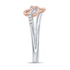Thumbnail Image 4 of 0.115 CT. T.W. Diamond Intertwined Double Heart Ring in Sterling Silver and 10K Rose Gold