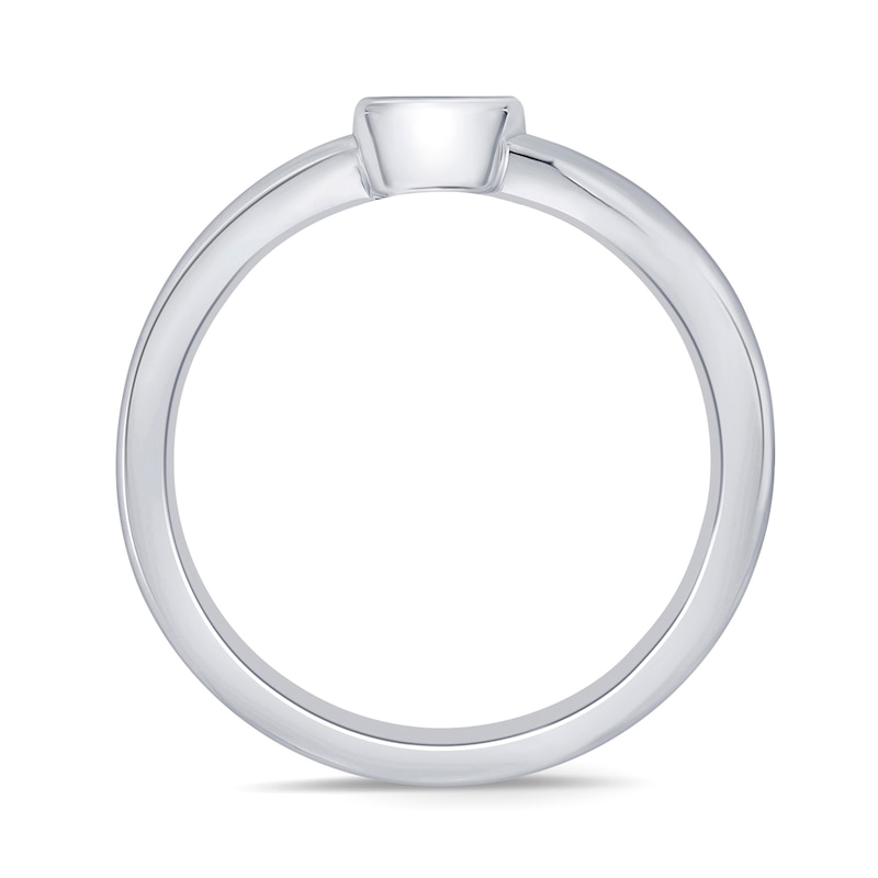 0.12 CT. Diamond Bezel-Set Solitaire Curve Ring in Sterling Silver