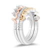 Thumbnail Image 2 of Enchanted Disney Majestic Princess 0.145 CT. T.W. Diamond Three-Piece Ring Set in Sterling Silver and 10K Two-Tone Gold