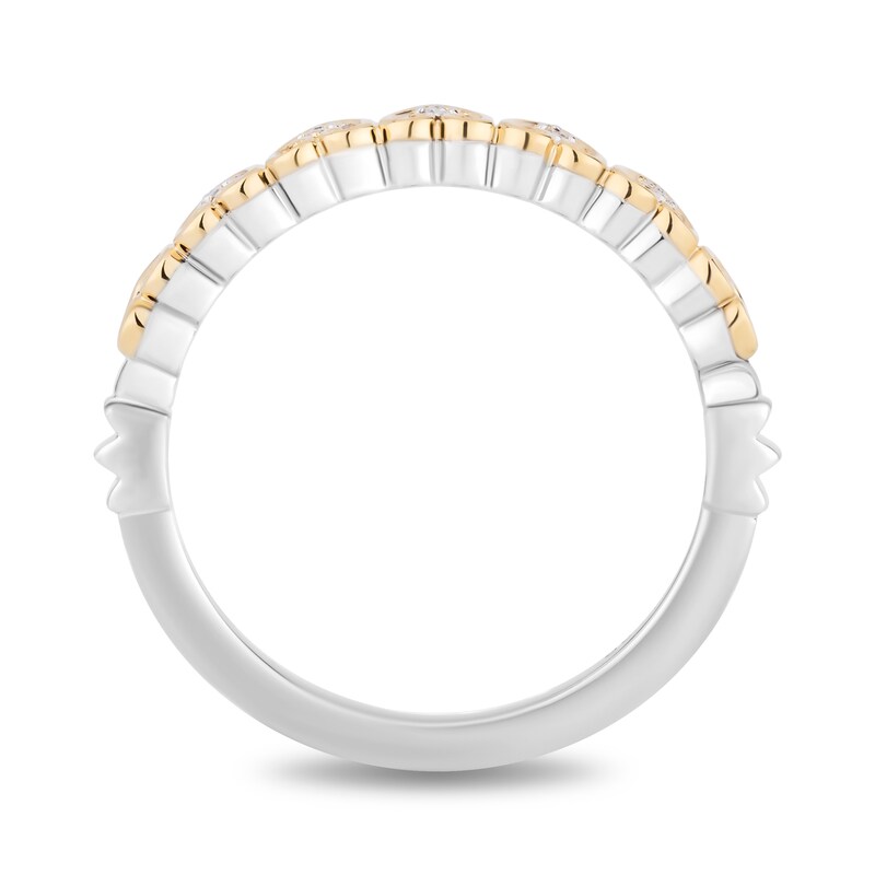 Enchanted Disney Majestic Princess 0.145 CT. T.W. Diamond Three-Piece Ring Set in Sterling Silver and 10K Two-Tone Gold