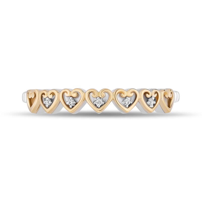 Enchanted Disney Majestic Princess 0.145 CT. T.W. Diamond Three-Piece Ring Set in Sterling Silver and 10K Two-Tone Gold