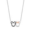 Thumbnail Image 1 of Disney Treasures Minnie & Mickey Mouse 0.23 CT. T.W. Diamond Necklace in Sterling Silver and 10K Rose Gold