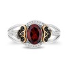 Thumbnail Image 4 of Disney Treasures The Lion King Oval Garnet and 0.115 CT. T.W. Diamond Ring in Sterling Silver and 10K Gold