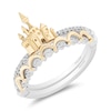 Thumbnail Image 1 of Enchanted Disney Belle 0.085 CT. T.W. Diamond Castle Two-Piece Ring Set in Sterling Silver and 10K Gold