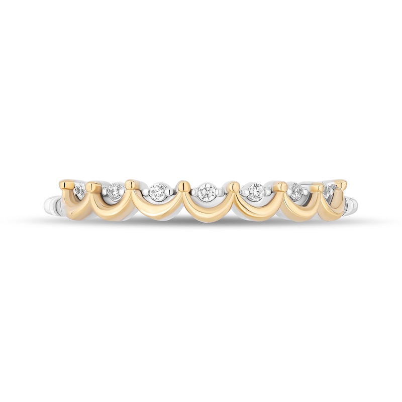 Enchanted Disney Belle 0.085 CT. T.W. Diamond Castle Two-Piece Ring Set in Sterling Silver and 10K Gold
