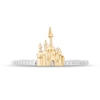 Thumbnail Image 5 of Enchanted Disney Belle 0.085 CT. T.W. Diamond Castle Two-Piece Ring Set in Sterling Silver and 10K Gold
