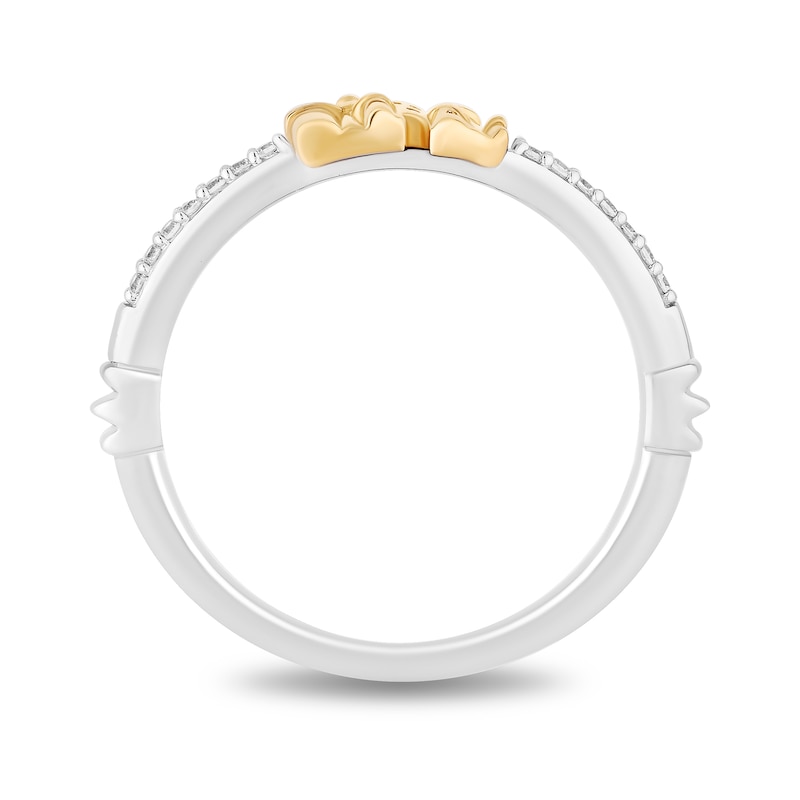 Enchanted Disney Belle 0.085 CT. T.W. Diamond Castle Two-Piece Ring Set in Sterling Silver and 10K Gold
