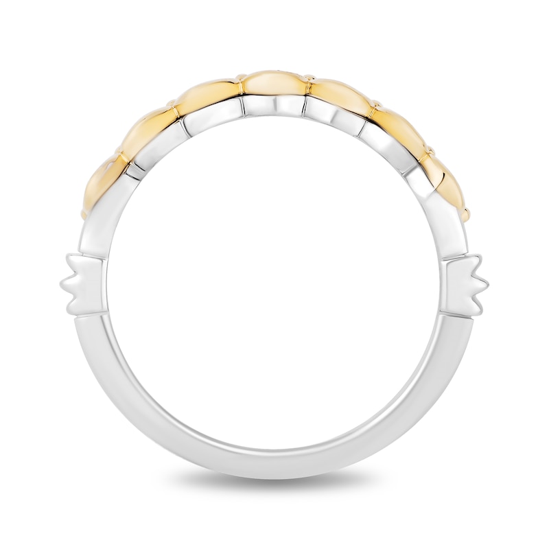 Enchanted Disney Belle 0.085 CT. T.W. Diamond Castle Two-Piece Ring Set in Sterling Silver and 10K Gold