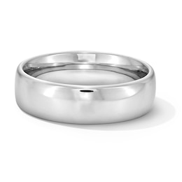 6.5mm Euro Comfort-Fit Engravable Wedding Band in Sterling Silver (1 Line)