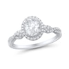 Thumbnail Image 1 of 0.95 CT. T.W. Oval Diamond Frame Braided Shank Engagement Ring in 14K White Gold