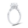 Thumbnail Image 2 of 0.95 CT. T.W. Oval Diamond Frame Braided Shank Engagement Ring in 14K White Gold