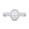Thumbnail Image 3 of 0.95 CT. T.W. Oval Diamond Frame Braided Shank Engagement Ring in 14K White Gold