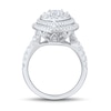 Thumbnail Image 2 of 1.95 CT. T.W. Pear-Shaped Multi-Diamond Double Frame Crossover Shank Engagement Ring in 14K White Gold