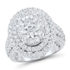 Thumbnail Image 1 of 2.95 CT. T.W. Oval-Shaped Multi-Diamond Double Frame Triple Row Shank Engagement Ring in 14K White Gold