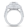 Thumbnail Image 2 of 2.95 CT. T.W. Oval-Shaped Multi-Diamond Double Frame Triple Row Shank Engagement Ring in 14K White Gold