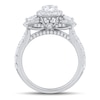 Thumbnail Image 2 of 1.95 CT. T.W. Oval and Round Diamond Frame Three Stone Engagement Ring in 14K White Gold