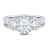 Thumbnail Image 3 of 1.95 CT. T.W. Oval and Round Diamond Frame Three Stone Engagement Ring in 14K White Gold
