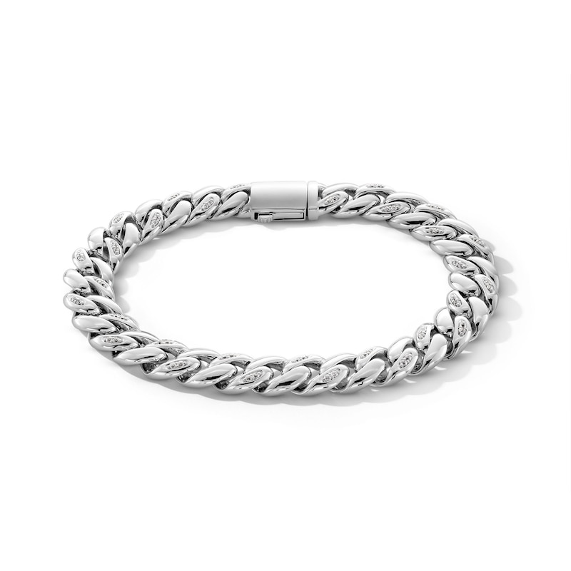 0.50 CT. T.W. Certified Lab-Grown Diamond Cuban Curb Chain Bracelet in Solid Sterling Silver (F/SI2) - 8.5”