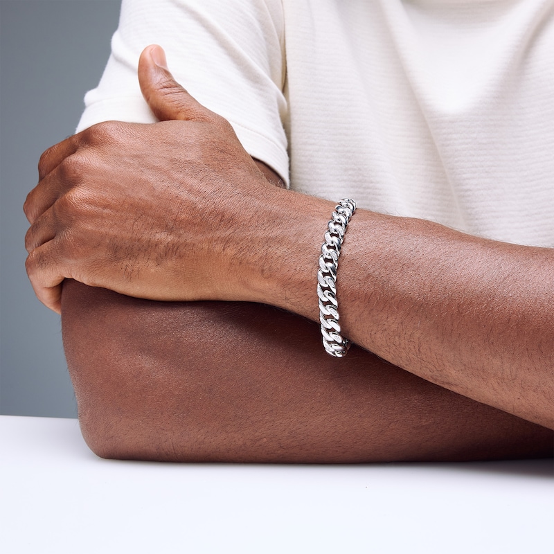 0.50 CT. T.W. Certified Lab-Grown Diamond Cuban Curb Chain Bracelet in Solid Sterling Silver (F/SI2) - 8.5â