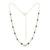 Thumbnail Image 1 of Baguette-Cut Blue Lab-Created Sapphire and 3.45 CT. T.W. Certified Lab-Grown Diamond Necklace in 10K Gold - 18.3”