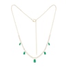 Thumbnail Image 1 of Emerald-Cut Lab-Created Emerald and 1.95 CT. T.W. Certified Lab-Grown Diamond Dangle Necklace in 10K Gold (F/SI2)