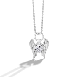 Limor Mindful Jewellery Archangels White Quartz and 0.04 CT. T.W. Diamond Pendant in Sterling Silver