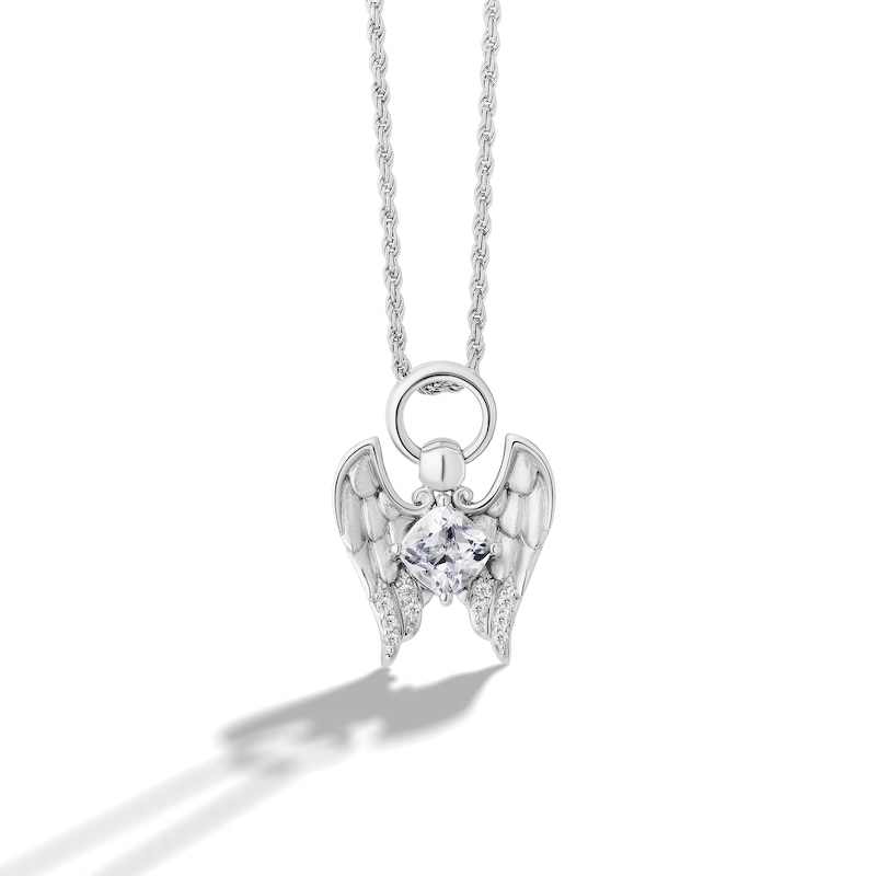 Main Image 1 of Limor Mindful Jewellery Archangels White Quartz and 0.04 CT. T.W. Diamond Pendant in Sterling Silver