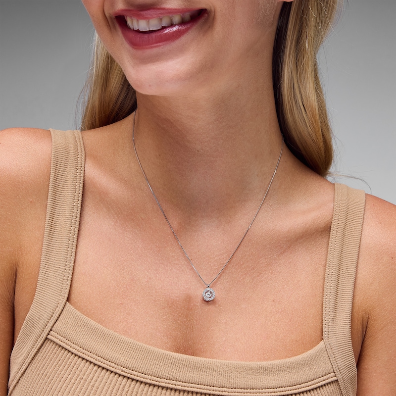 Unstoppable Love™ 0.40 CT. T.W. Certified Lab-Grown Diamond Circle Frame Pendant in Sterling Silver (I/SI2)