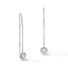 0.50 CT. T.W. Certified Lab-Grown Diamond Chain Drop Threader Earrings in Sterling Silver (I/SI2)