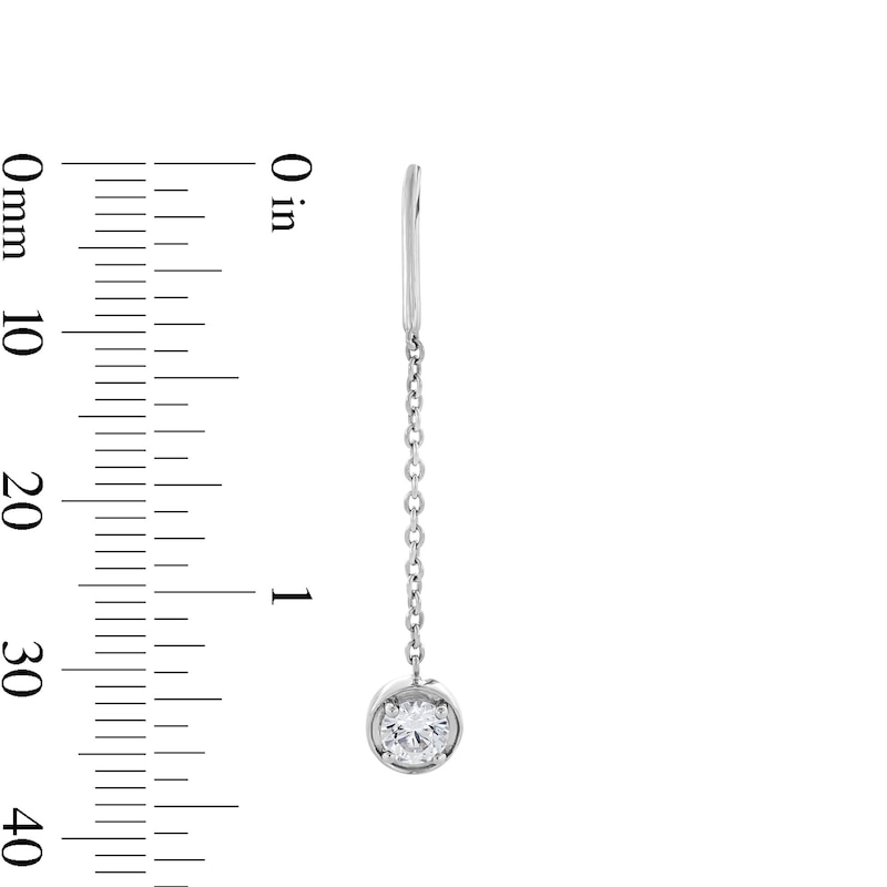Main Image 2 of 0.50 CT. T.W. Certified Lab-Grown Diamond Chain Drop Threader Earrings in Sterling Silver (I/SI2)
