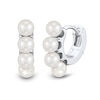 Thumbnail Image 1 of Freshwater Cultured Pearl Mini Hoop Earrings in Sterling Silver
