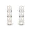 Thumbnail Image 2 of Freshwater Cultured Pearl Mini Hoop Earrings in Sterling Silver