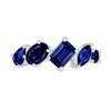 Thumbnail Image 3 of Multi-Shaped Blue Lab-Created Sapphire Five Stone Ring in Sterling Silver