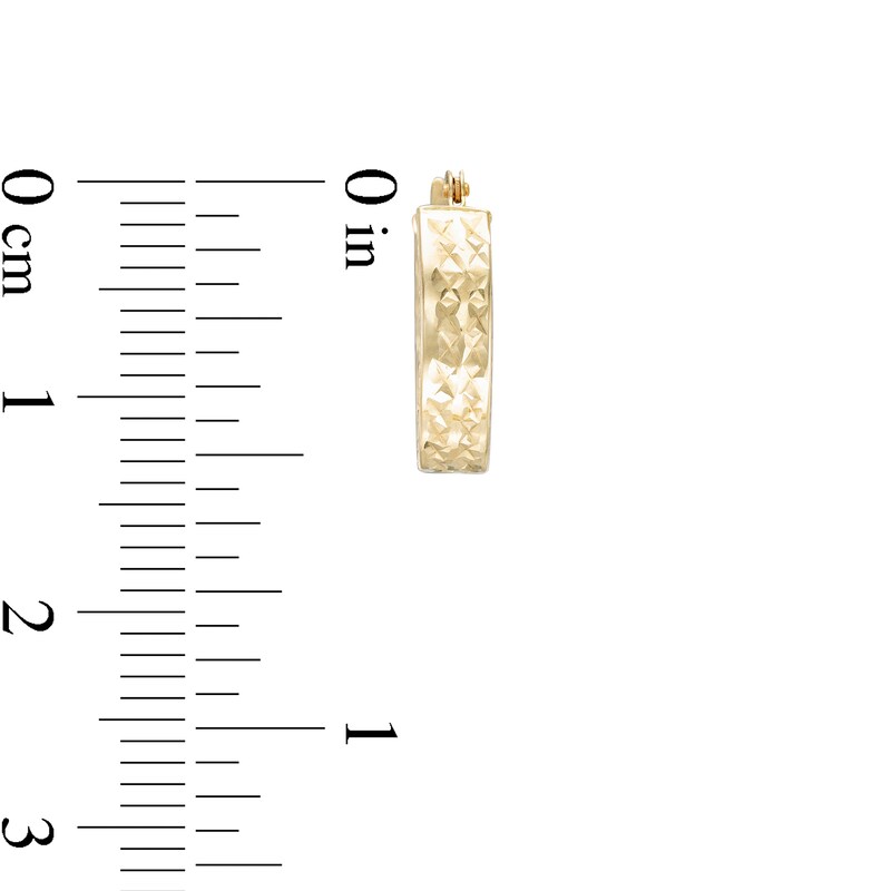 15.0mm Diamond-Cut Hoop Earrings in Hollow 10K Gold