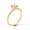 0.60 CT. T.W. Princess-Cut Diamond Cushion Frame Station Shank Engagement Ring in 10K Gold