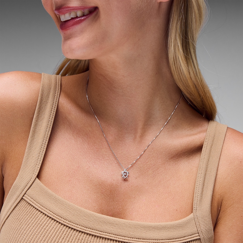 Unstoppable Love™ 0.20 CT. T.W. Certified Lab-Grown Diamond Turtle Pendant in Sterling Silver (I/SI2)