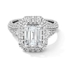 Thumbnail Image 1 of 3.00 CT. T.W. Emerald-Cut Certified Lab-Grown Diamond Frame Vintage-Style Engagement Ring in 14K White Gold (F/VS2)